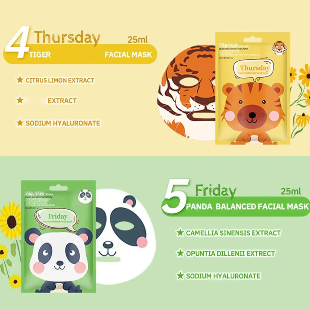 Niedliche Cartoon Gesichtsmaske Feuchtigkeitsmaske Feuchtigkeitsmaske Zarte Haut Maske Hund Panda Schwein Tiermaske Hautpflege