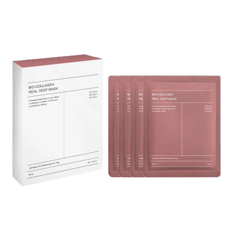 4Pcs/Box Absorbierbare Bio-Collagen Real Deep Mask Nacht Feuchtigkeitsmaske Straffende Nährende Aufhellende Feuchtigkeitspflege