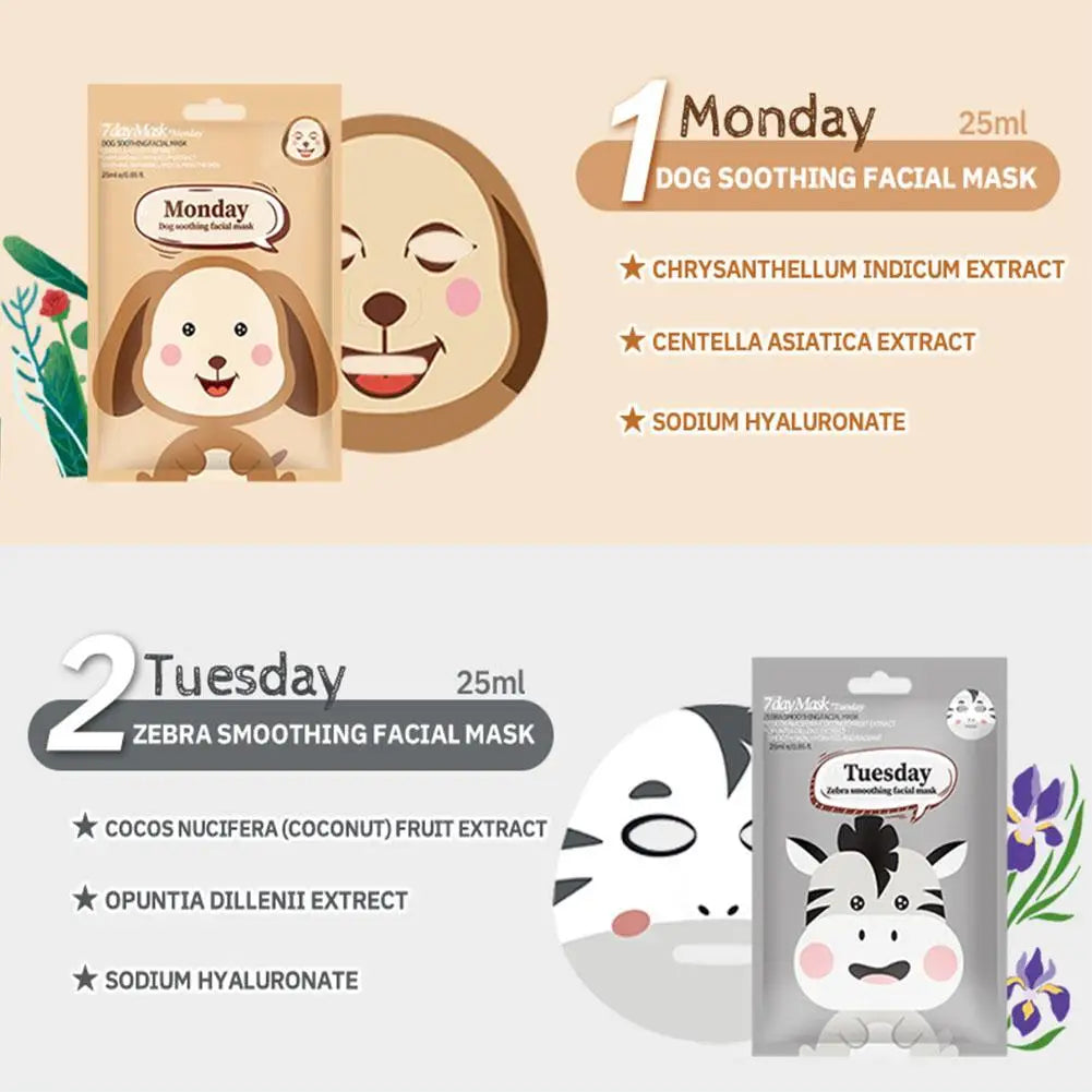 Niedliche Cartoon Gesichtsmaske Feuchtigkeitsmaske Feuchtigkeitsmaske Zarte Haut Maske Hund Panda Schwein Tiermaske Hautpflege