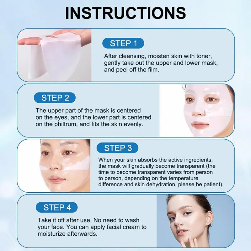 4Pcs/Box Absorbierbare Bio-Collagen Real Deep Mask Nacht Feuchtigkeitsmaske Straffende Nährende Aufhellende Feuchtigkeitspflege