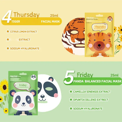 Niedliche Cartoon Gesichtsmaske Feuchtigkeitsmaske Feuchtigkeitsmaske Zarte Haut Maske Hund Panda Schwein Tiermaske Hautpflege