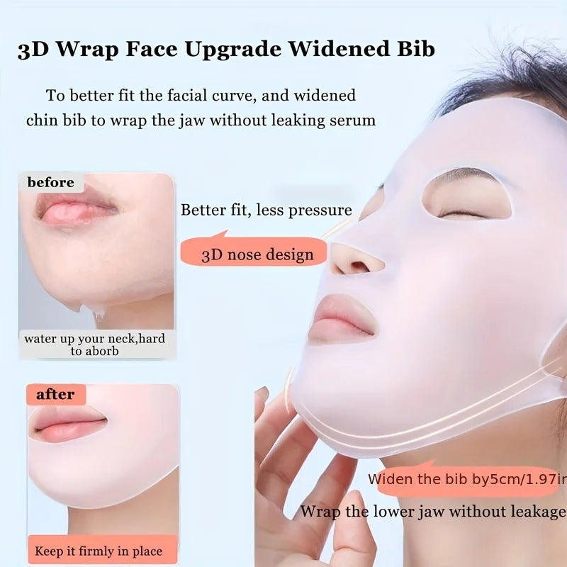 Maskenhülle aus Silikon, am Ohr befestigte Maske zur Befeuchtung und Absorption von Essenzen, wiederverwendbares Gesichtspflegegerät