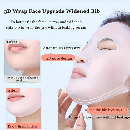Maskenhülle aus Silikon, am Ohr befestigte Maske zur Befeuchtung und Absorption von Essenzen, wiederverwendbares Gesichtspflegegerät