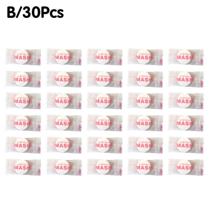 NEW High-End 30/50PCS Einweg-Kompressions-Gesichtsmaske Tragbare nicht gewebte Gesichtsmaske Gesichtstuch Münze Baumwolle eingewickelt Tücher