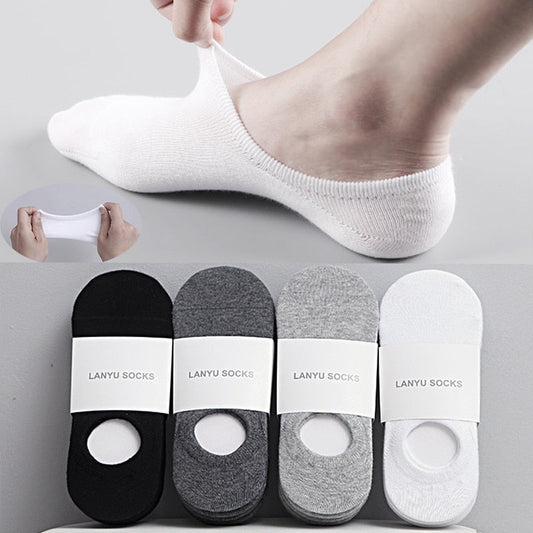 5Paar / Lot Mode Boot Socken Sommer Herbst rutschfest Silikon Unsichtbare Baumwolle Socken
