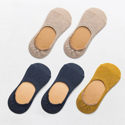 5 Paar Frühling Sommer Frauen Socken Solid Farbe Mode Wild Shallow Mouth Mädchen Weiblich Invisible No Show Slipper Socken