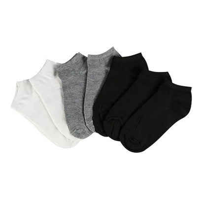 7 Paar Damen Baumwollsocken Atmungsaktiv Solide Farbe Bequem Weiß Schwarz Grau Weich Einfach Mode Knöchel Socken